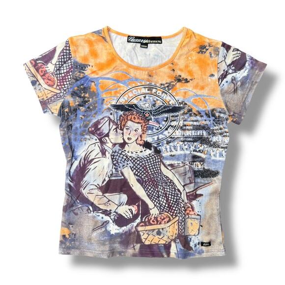 Miss Sixty Vintage AOP Top - Picture 1 of 4